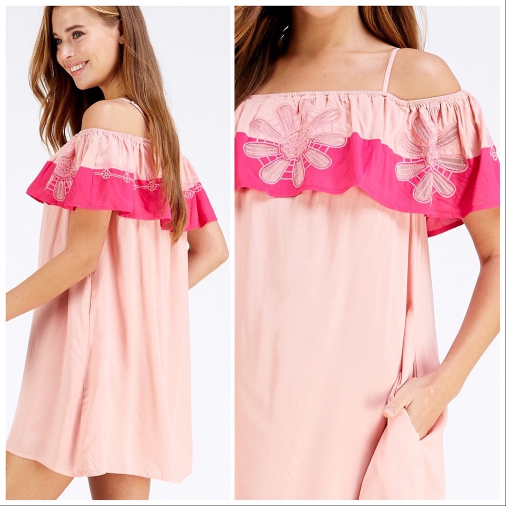 Entro Big Blush Flower Mini Dress - Picture 6 of 8